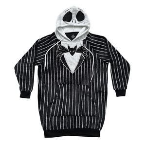 Disney Nightmare Before Christmas Jack Skellington Fleece Hoodie Sz XS Black